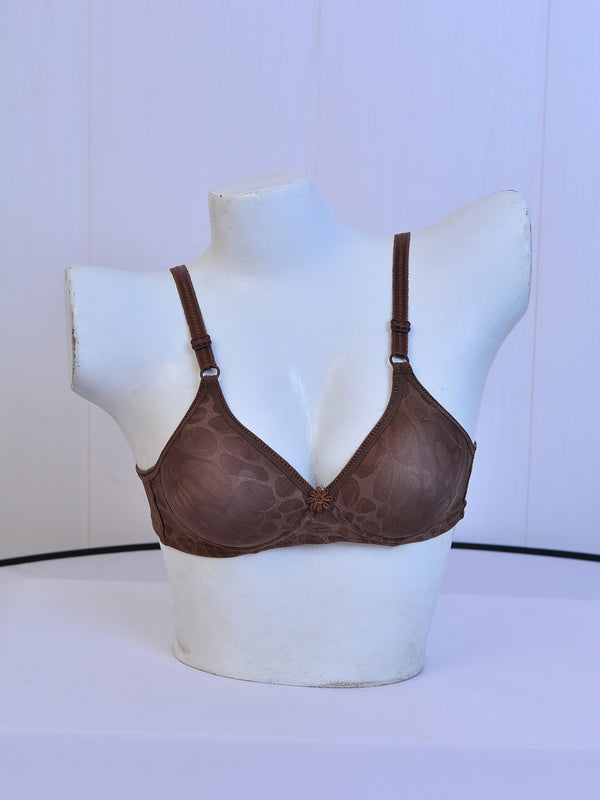 New Romance Double Layered Non Wired 3/4Th Coverage Lace Bra - Amber Glow