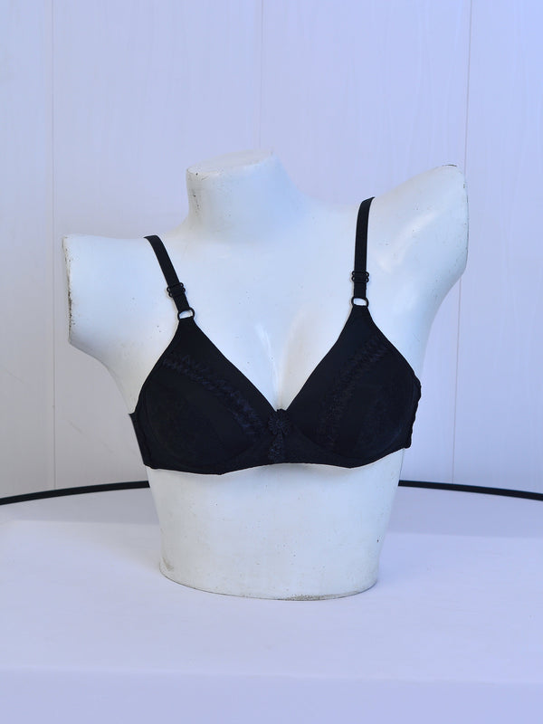 Zivame Coral Glaze Padded Wired 3/4th Coverage Lace Bra - Cinnabar (Black)