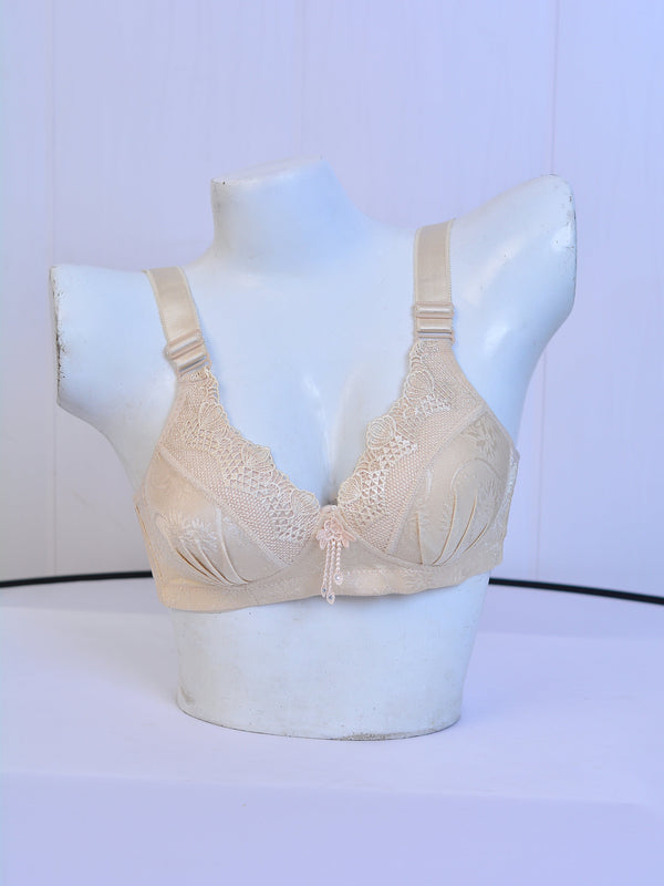 High Quality Adjustable Straps Cute Embroidered Padded Bridal Bra (skin)