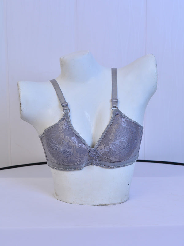 New Romance Double Layered Non Wired 3/4Th Coverage Lace Bra - Amber Glow