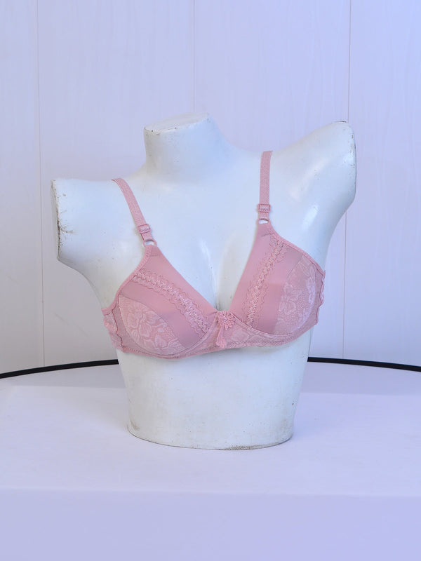 Zivame Coral Glaze Padded Wired 3/4th Coverage Lace Bra - Cinnabar