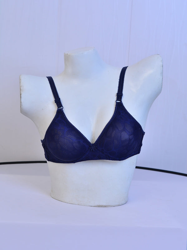 New Romance Double Layered Non Wired 3/4Th Coverage Lace Bra - Amber Glow