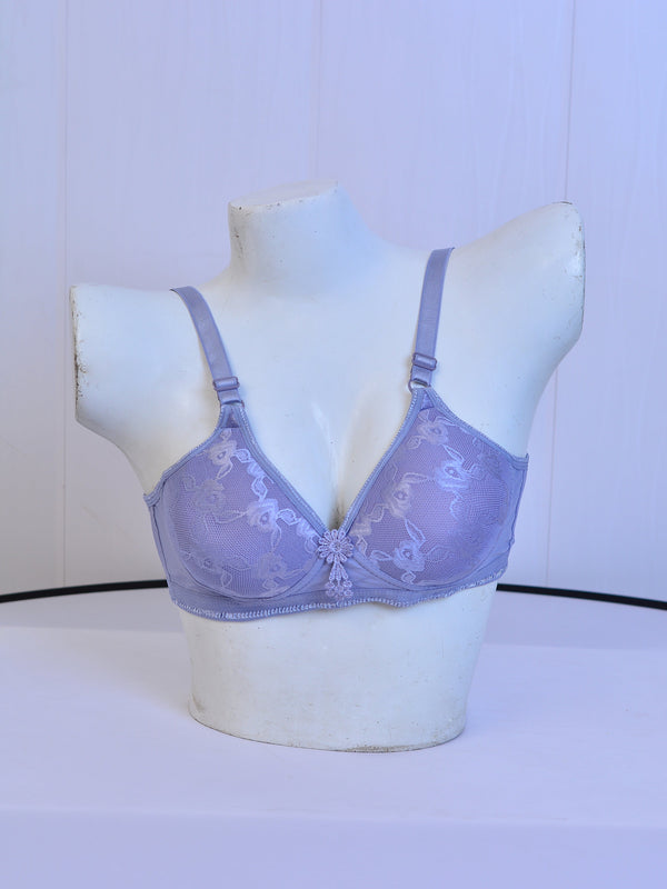 New Romance Double Layered Non Wired 3/4Th Coverage Lace Bra - Amber Glow